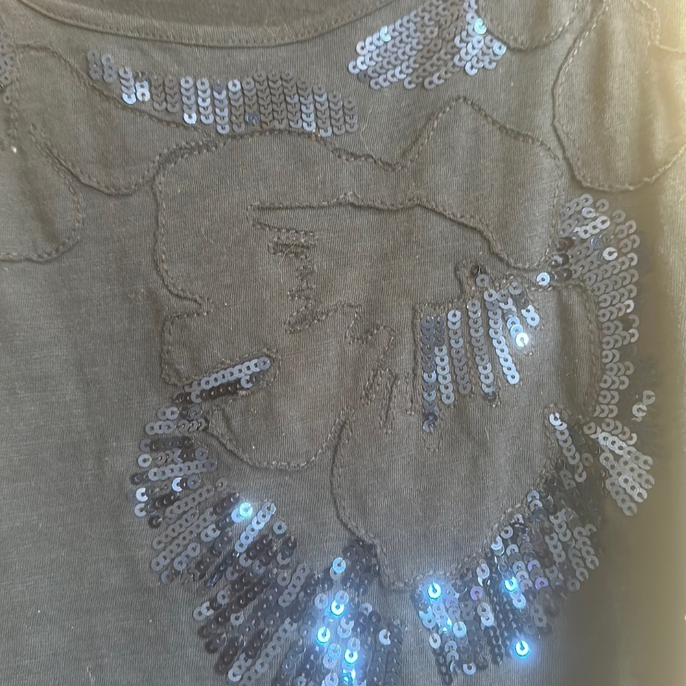 Jones New York sleeve less, navy blue blouse, with sequins design, beautiful